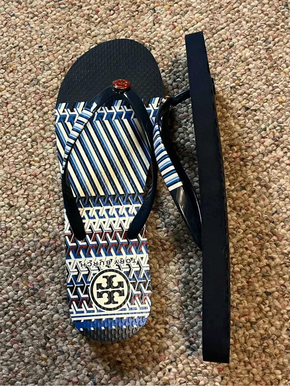 🆕 Tory Burch Geometric T Flip Flops